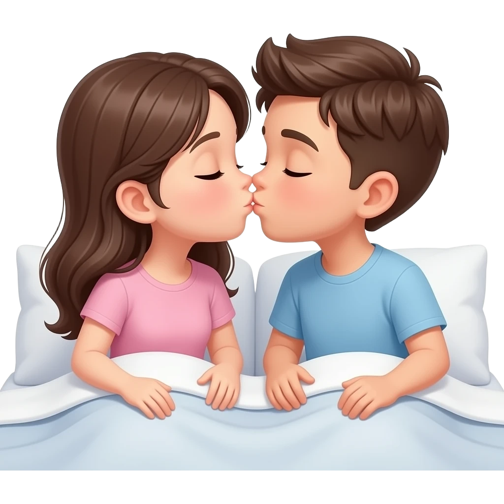 اريد ايموجي بنت وولد على السرير يبوسو بعضهم كورين emoji