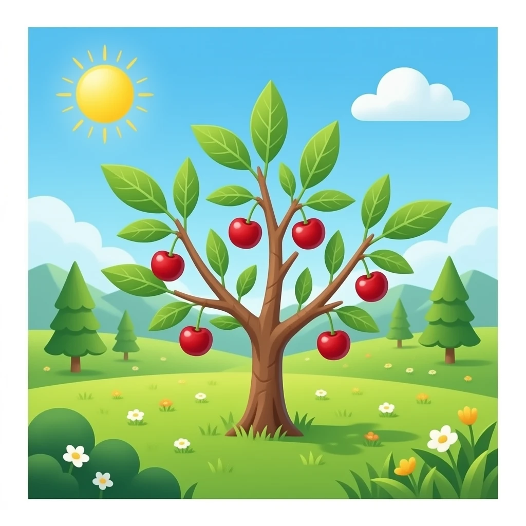 early cherries on the tree emoji