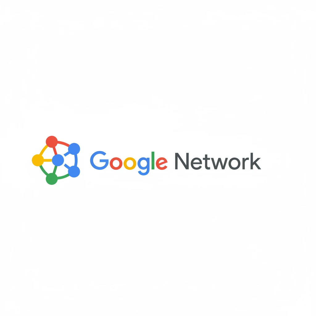 Используя стилистику логотипов Google для поисковика и Cloud сервиса сгенерируй логотип для Google Network emoji