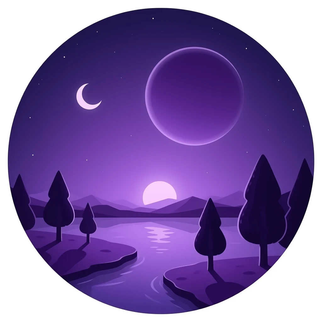Purple glowing planet emoji