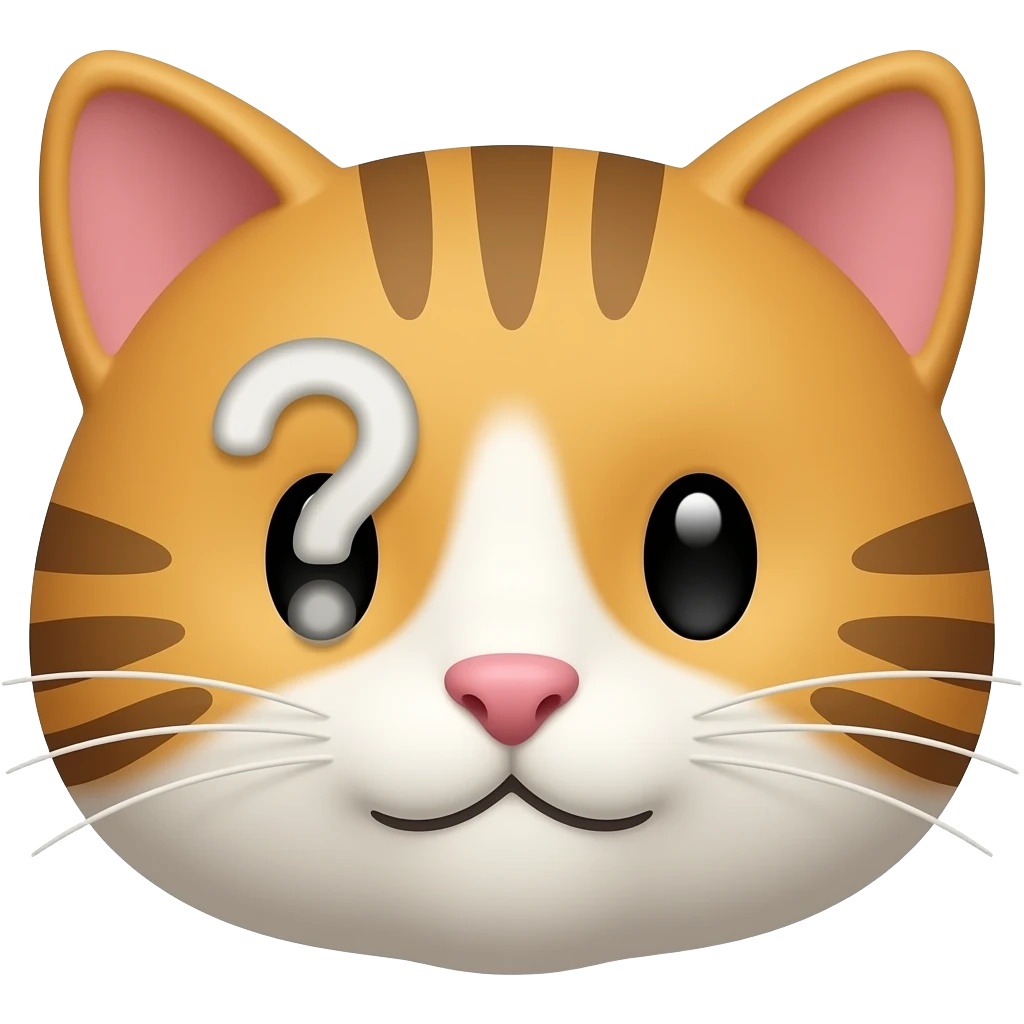 голова кота с вопросительным знаком слева emoji