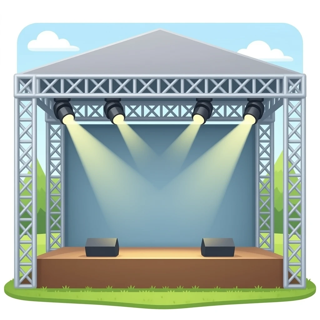 stage, truss frame, angle, light emoji