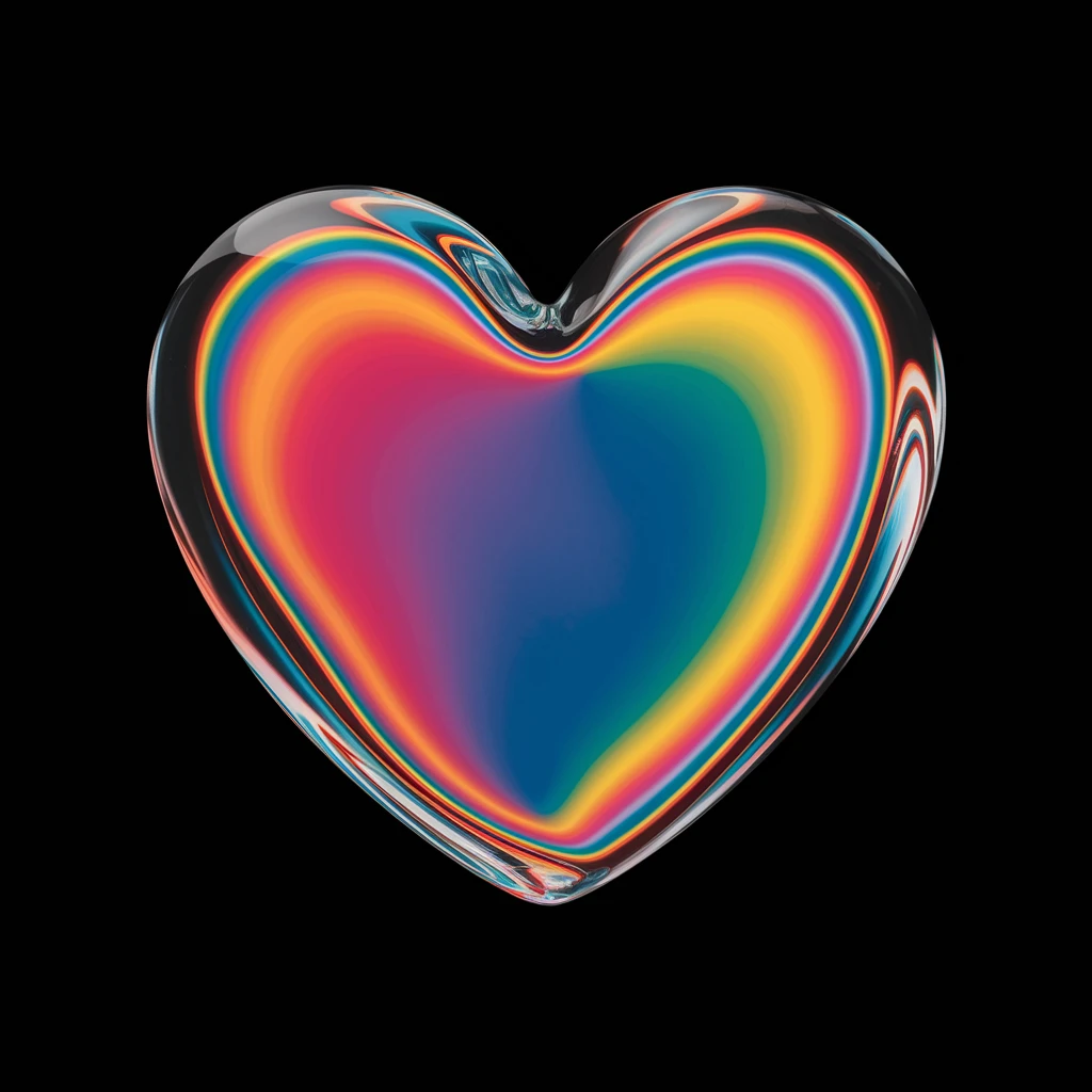 heart with a rainbow glass effect emoji