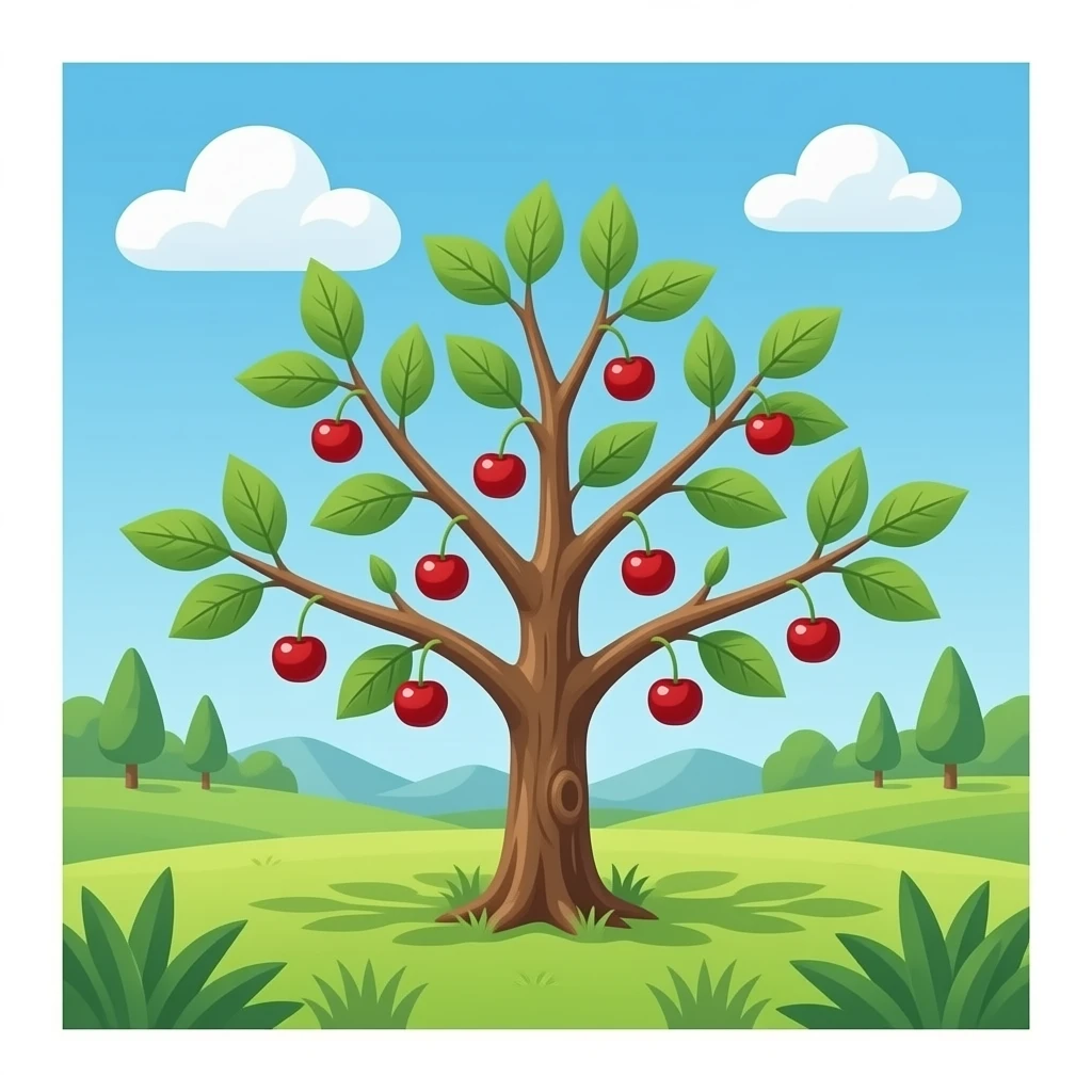 early cherries on the tree emoji