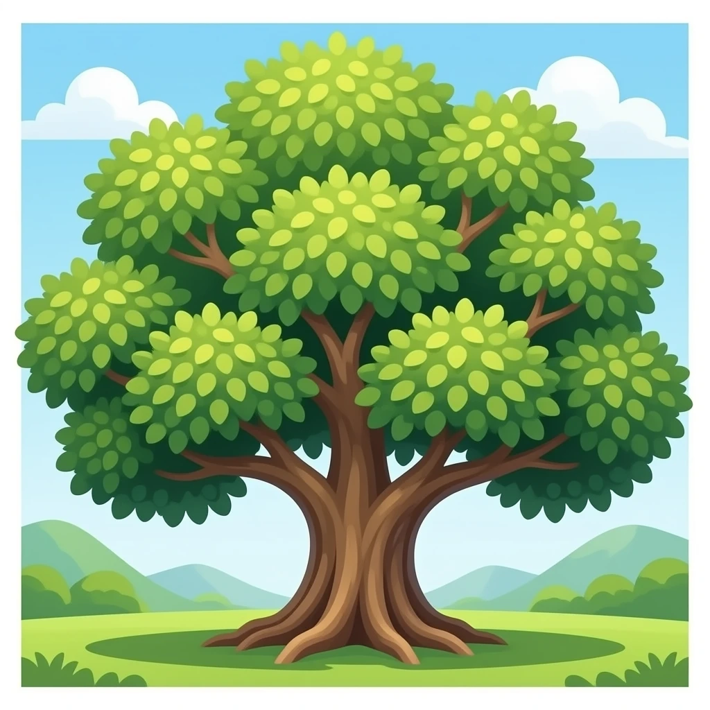 Banyan tree with leaves emoji