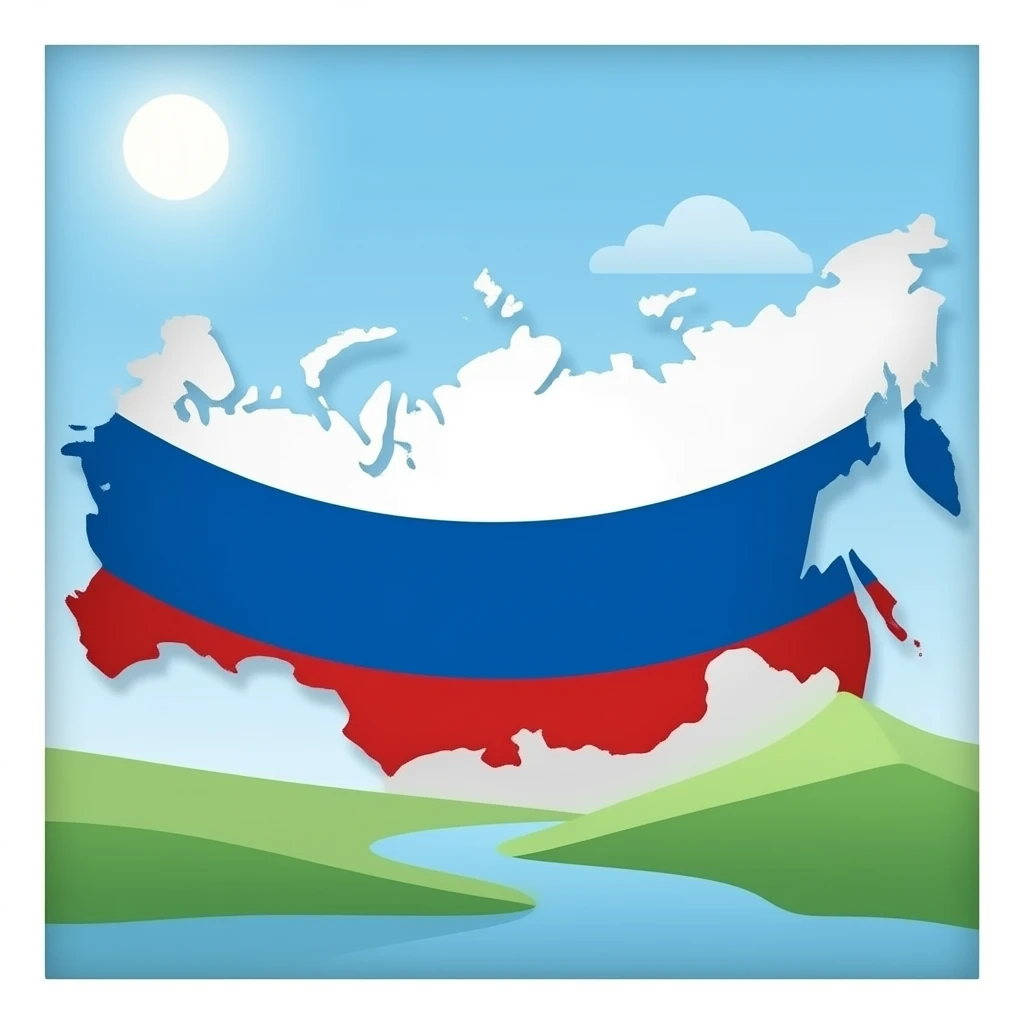 Russia map with flag emoji