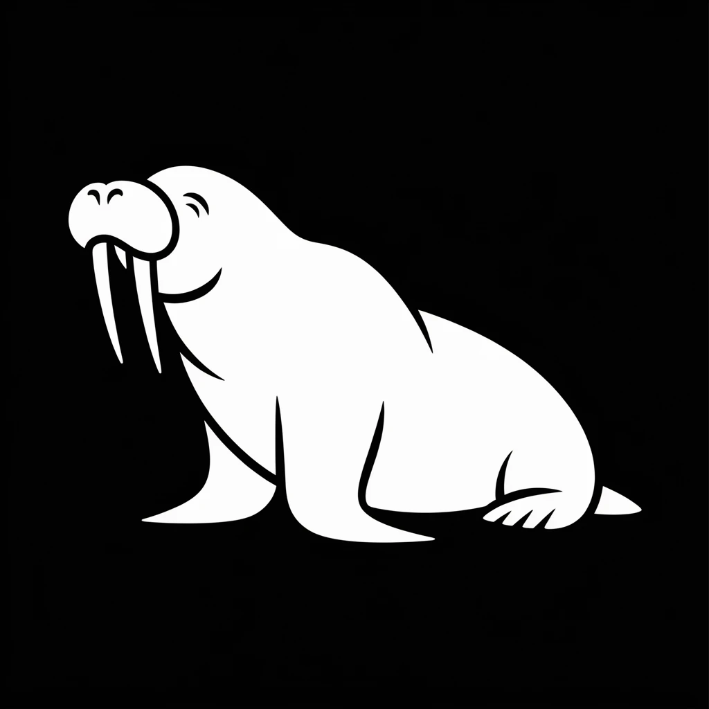 Walrus icon black silhouette emoji