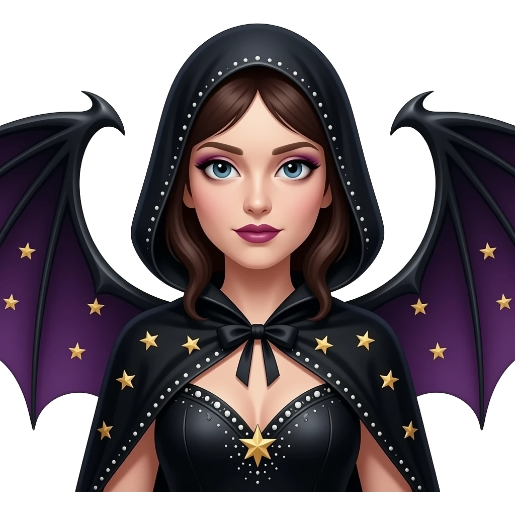 Circus acrobat gothic woman with bat wings and stars emoji | AI Emoji ...