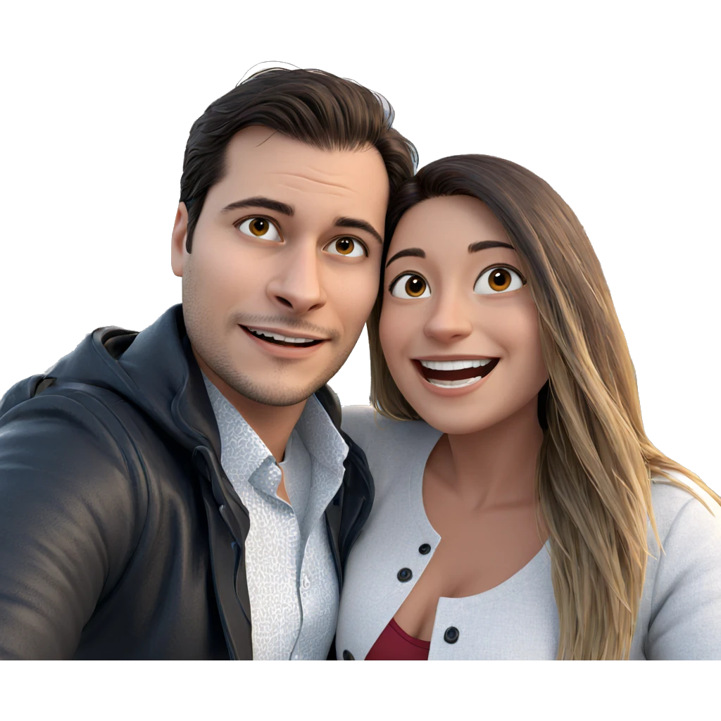 happy couple by the ocean emoji