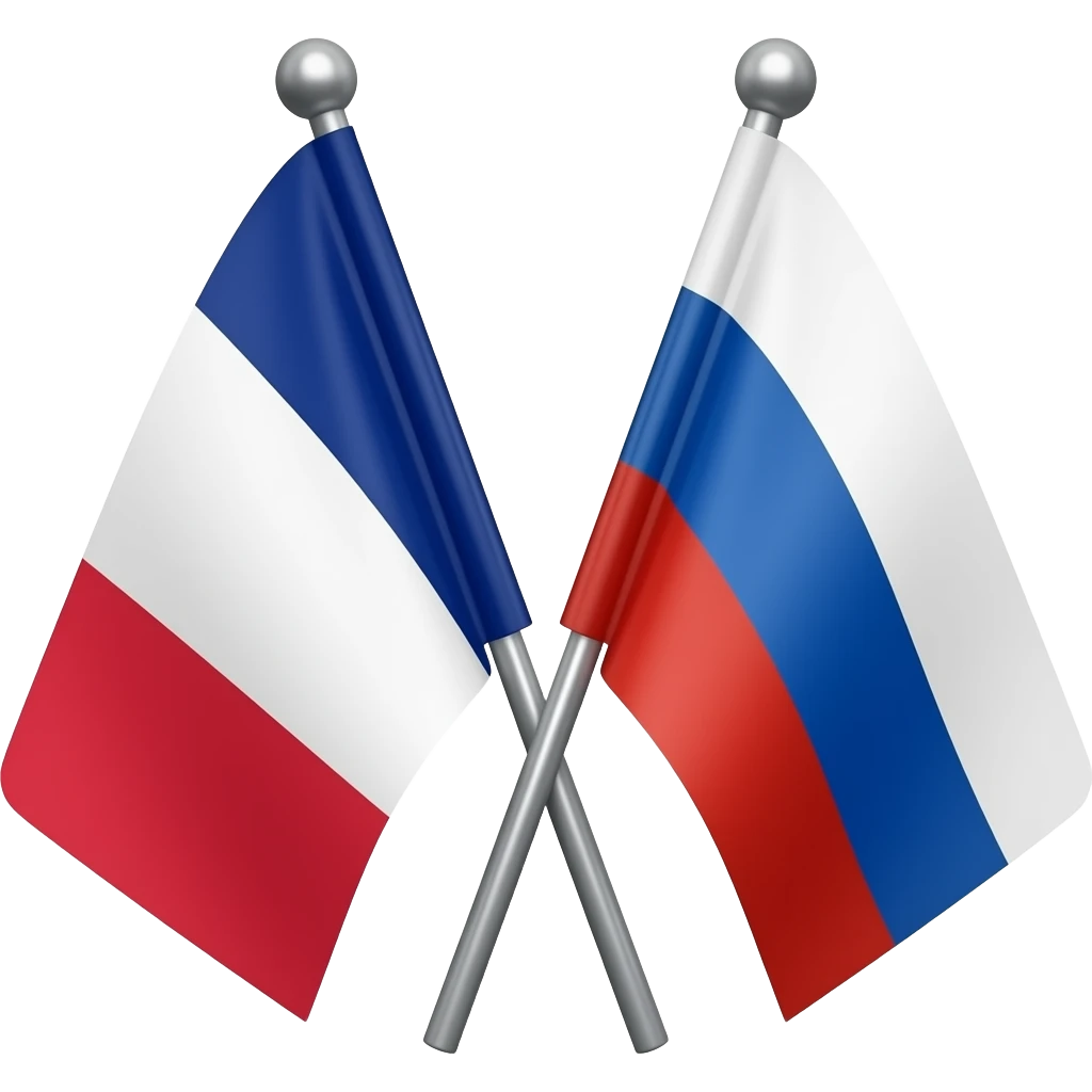 drapeaux france russie emoji