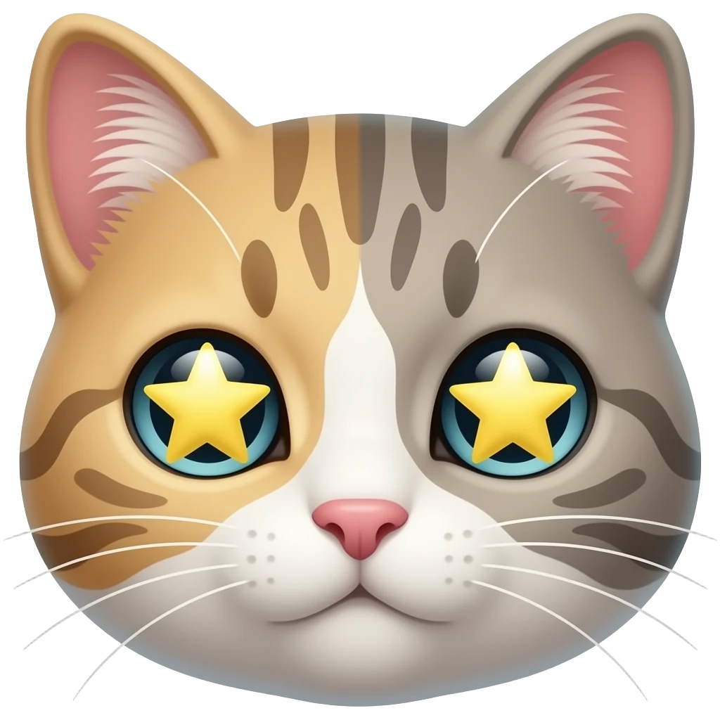 Cara de Gato con ojos de estrella emoji