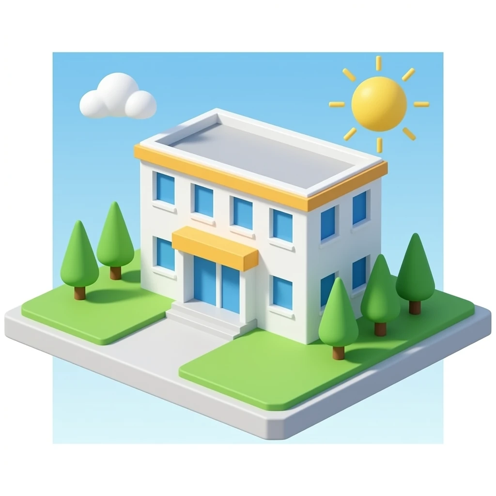 Laboratory building no background 3d emoji
