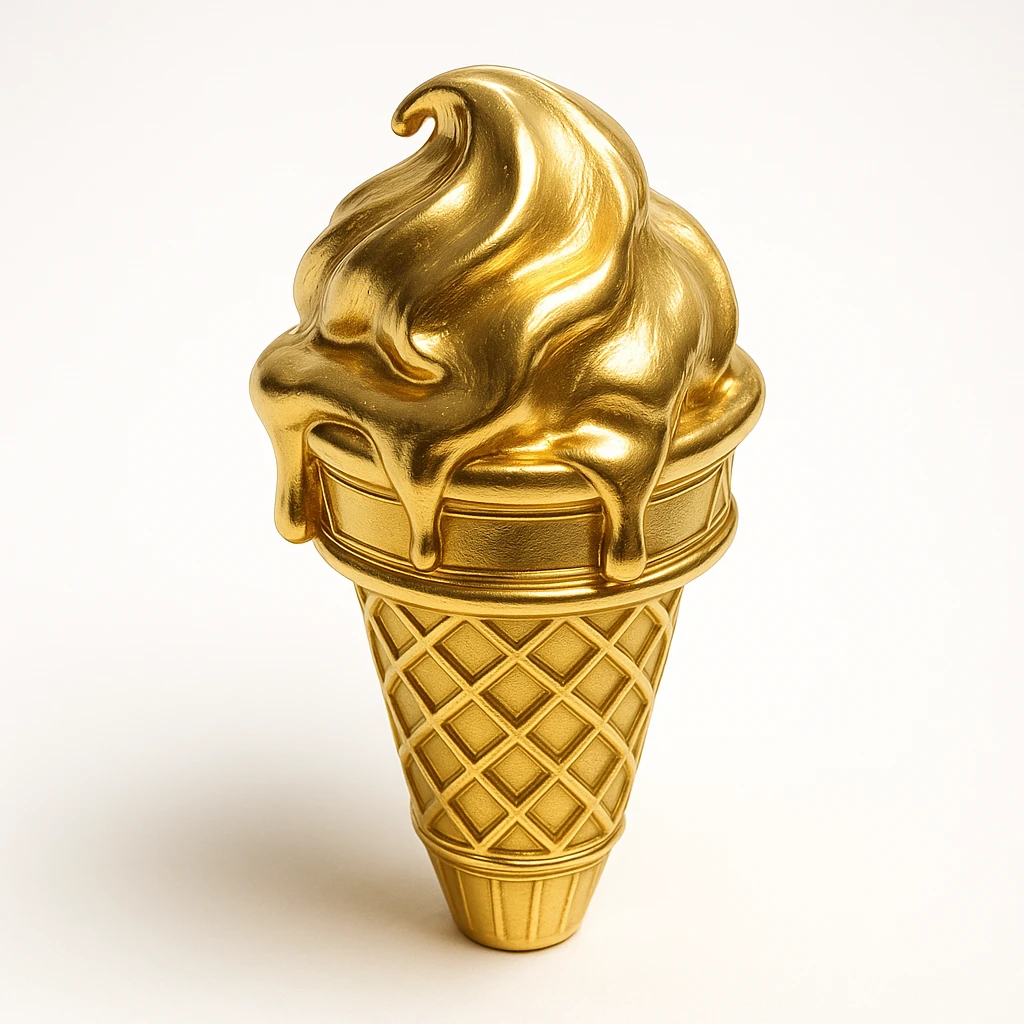 happy children with melting ice cream cones emoji