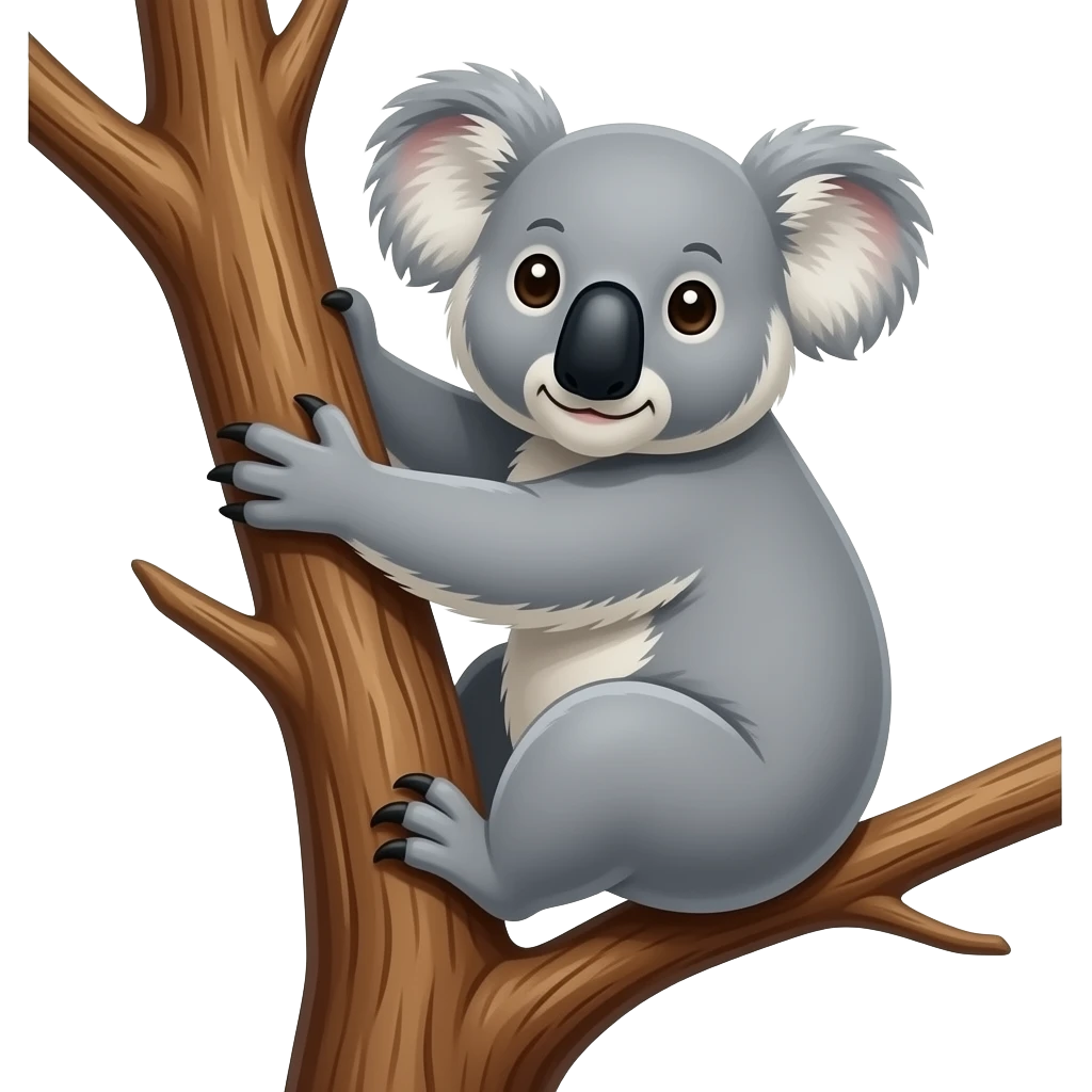 Koala climb the tree emoji