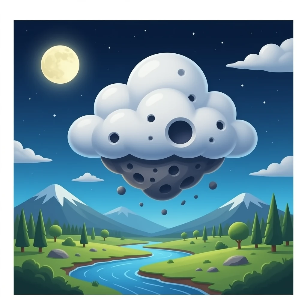 alien meteor cloud emoji