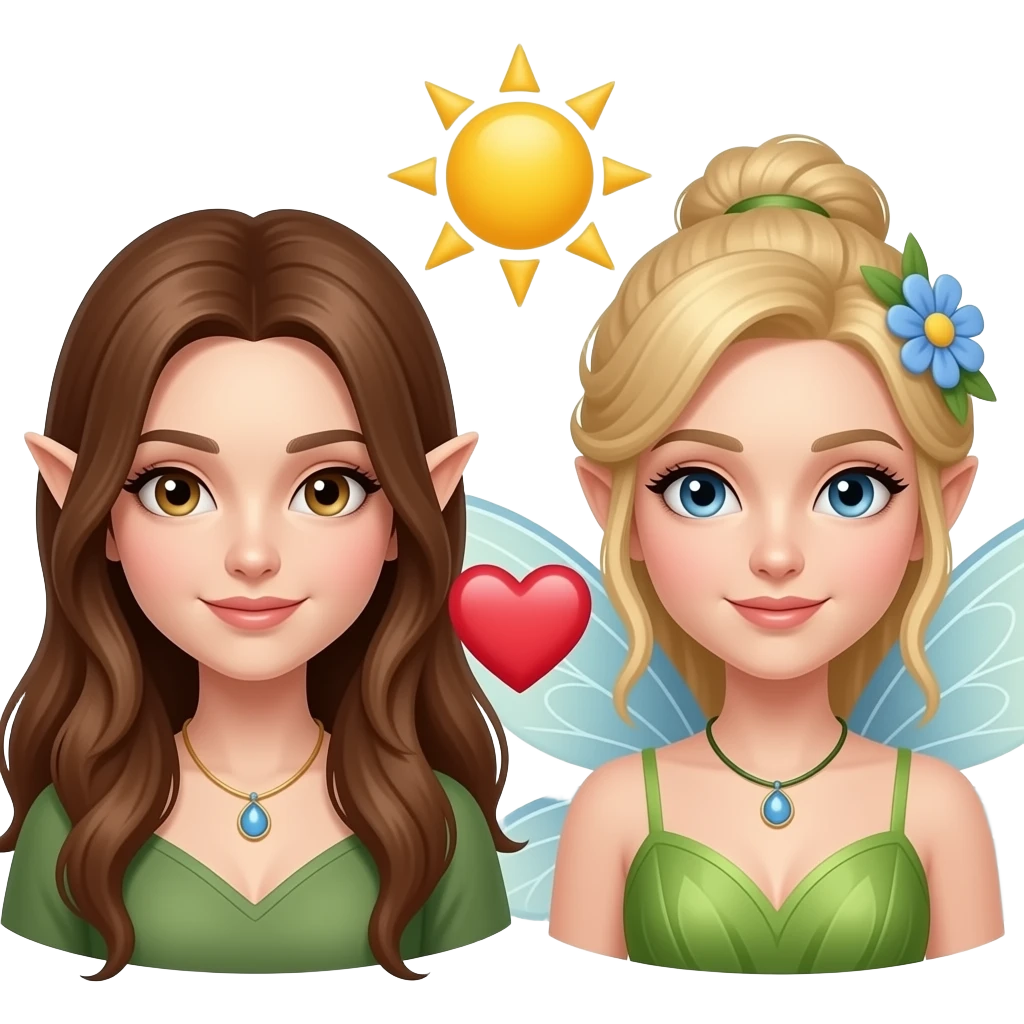 🧝🏻‍♀️💗🧚🏻‍♀️🌞🌸 emoji