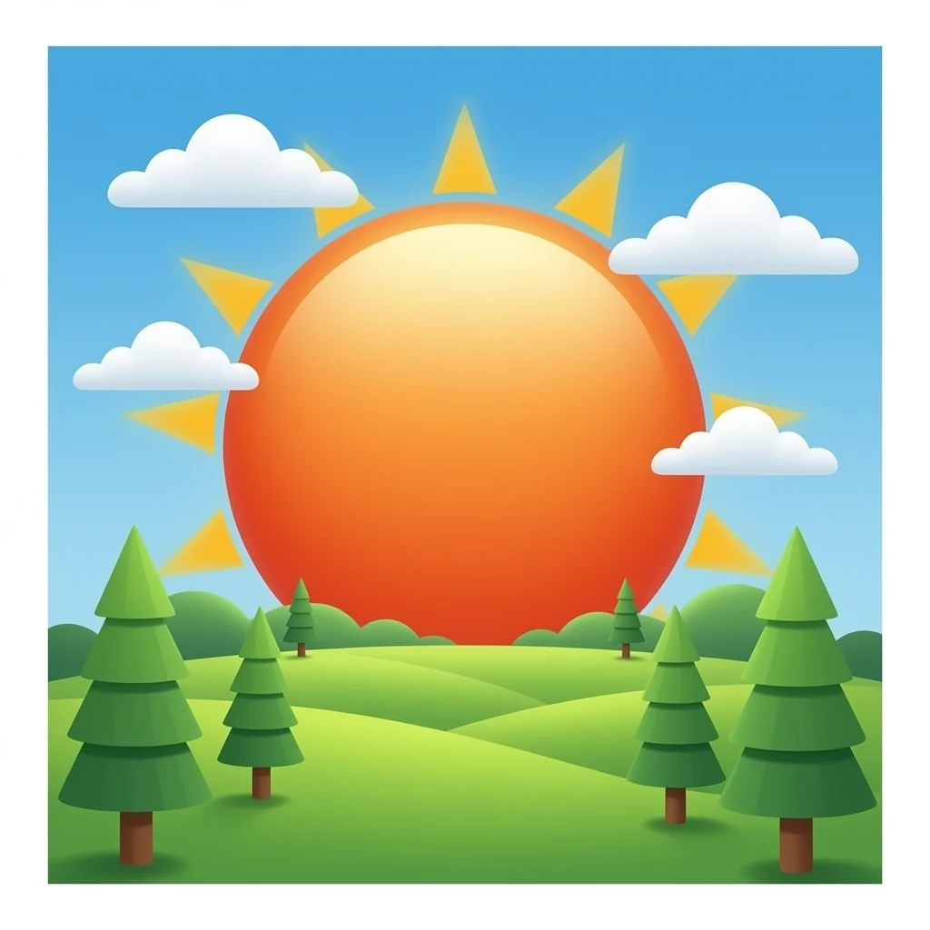 Red sun emoji