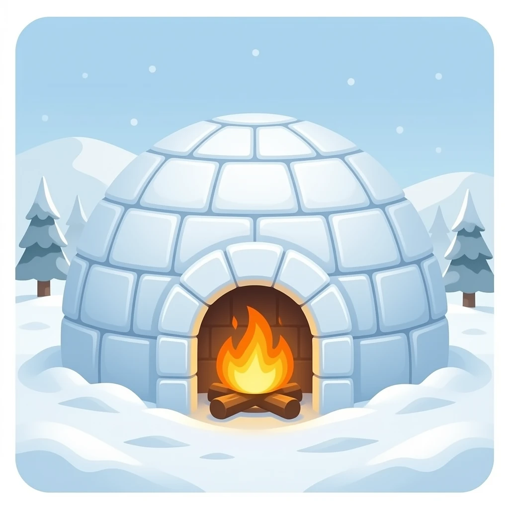 Igloo with fireplace in it emoji