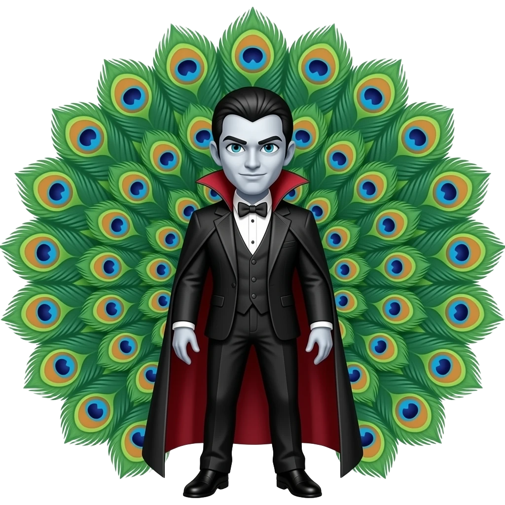 peacock vampire emoji