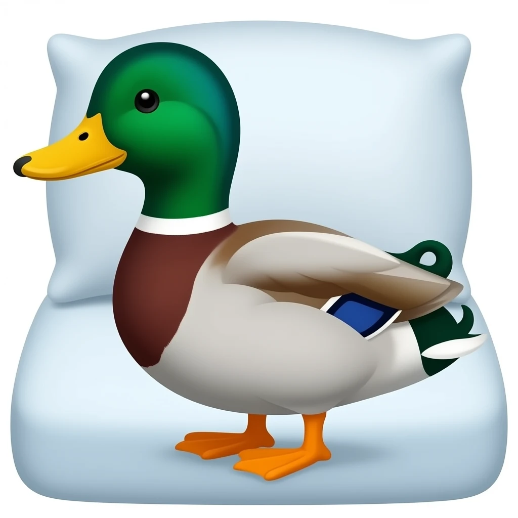 Duck in bed emoji