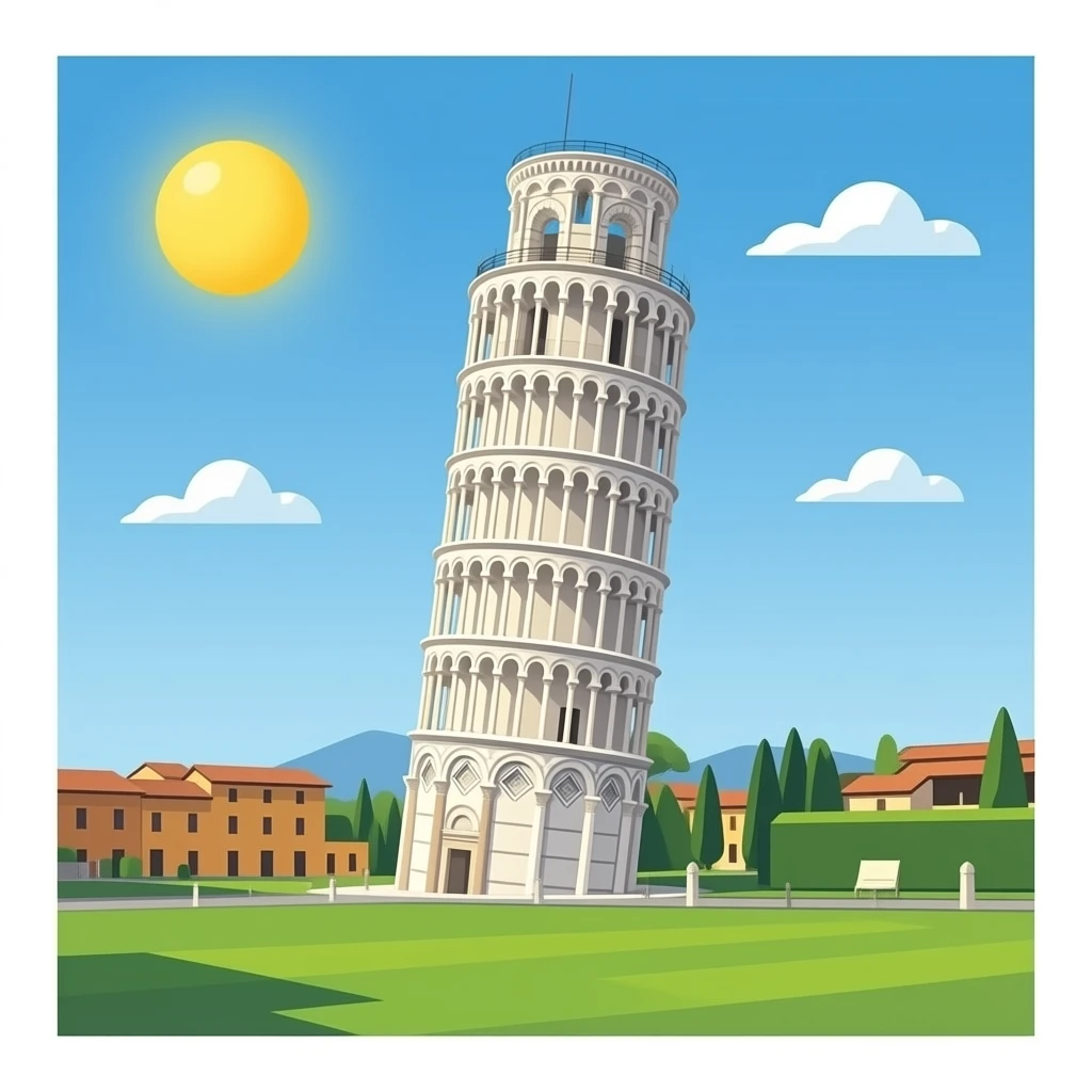 Leaning tower of pizza emoji