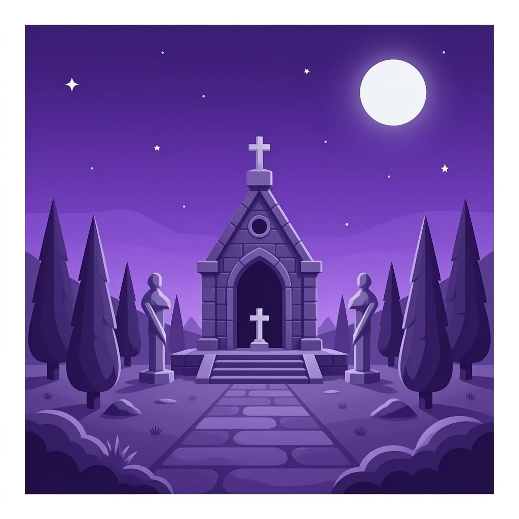 single medieval purple cult, no person emoji