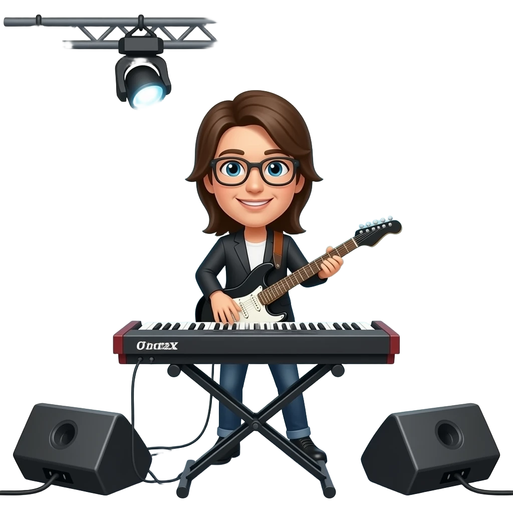 Rock piano player in concert emoji