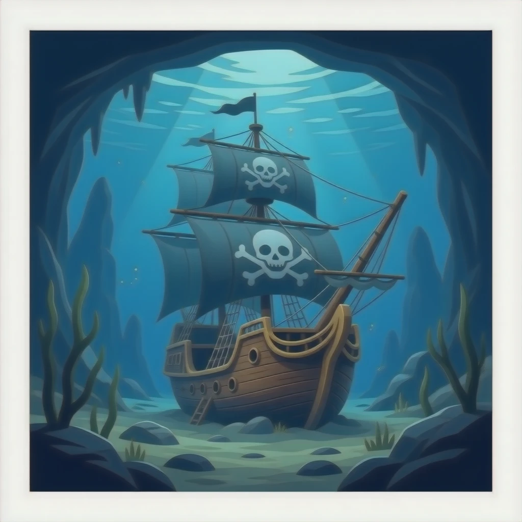 sunken pirate  ship emoji