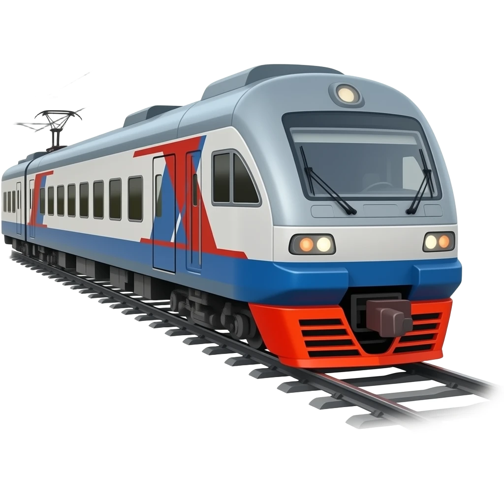A emoji russian passenger electric train on the railway emoji