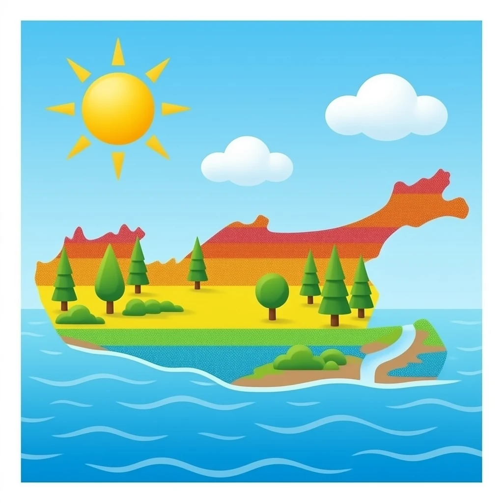 Crete map with rainbow glitter emoji