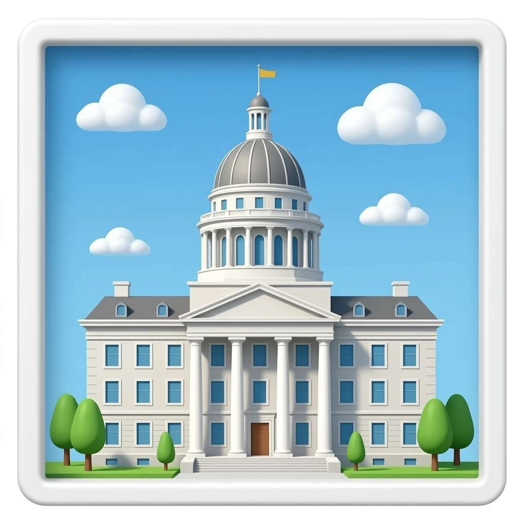 City hall  building 3d no background emoji