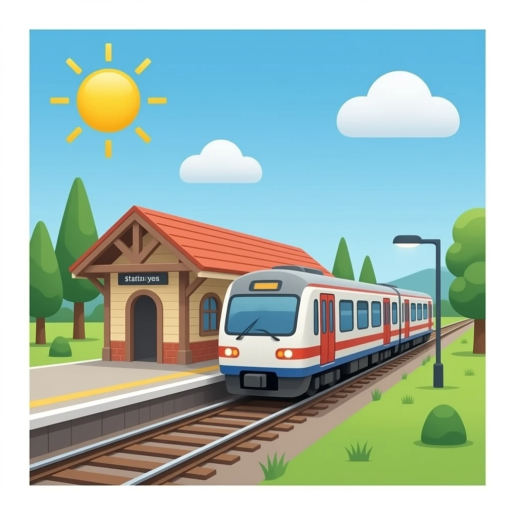 Train station called emojiyes station emoji