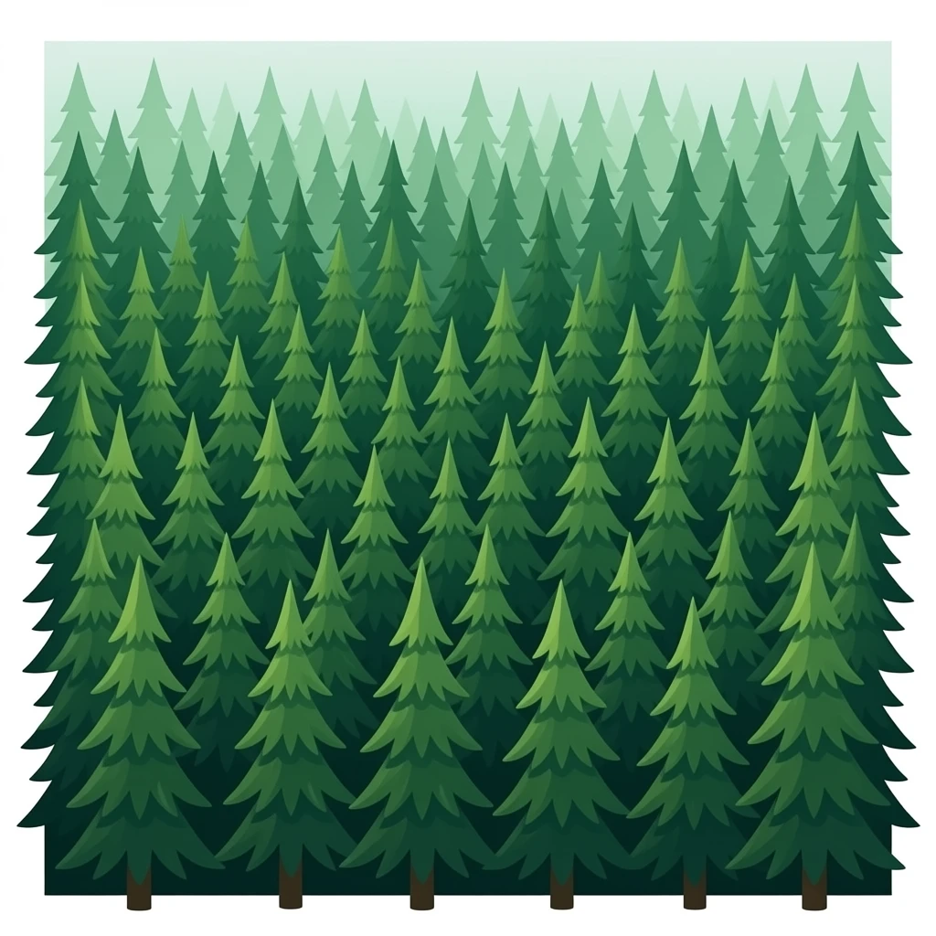 agrega más bosque y que esté en una postal emoji