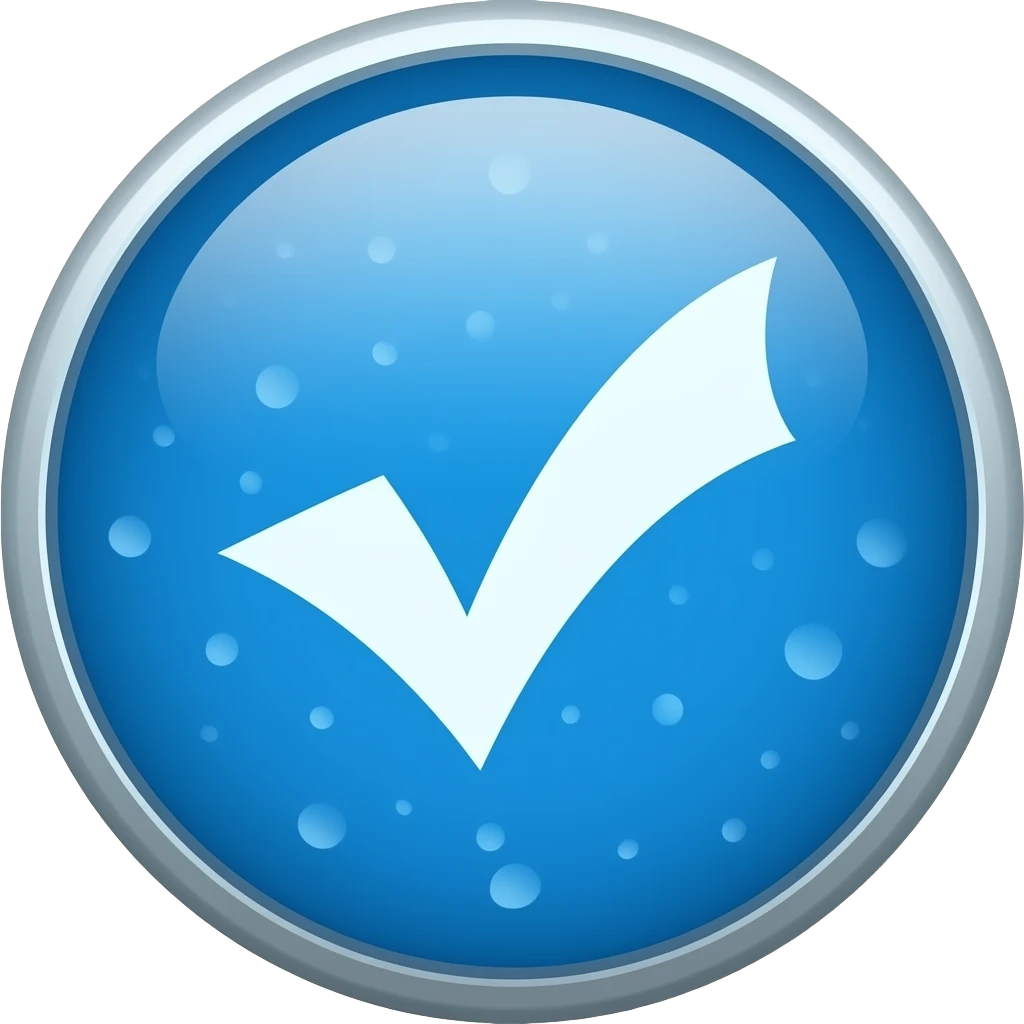 Verified badge blue for pages without writing verified just a blue circle which has points all over and a white check mark inside emoji