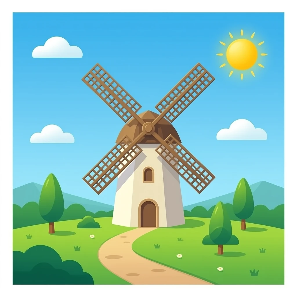 Windmill with no background emoji