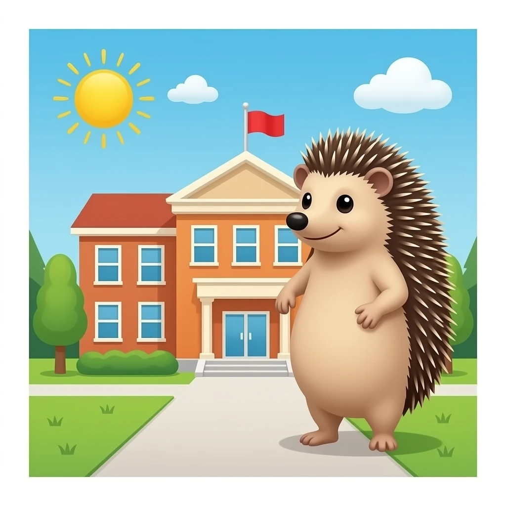 Hedgehog and school emoji