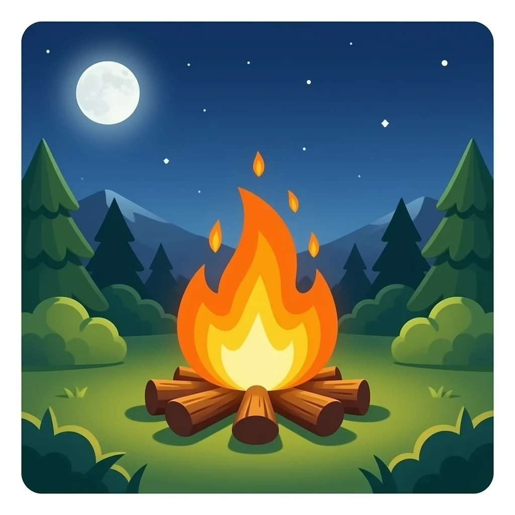 camp fire emoji