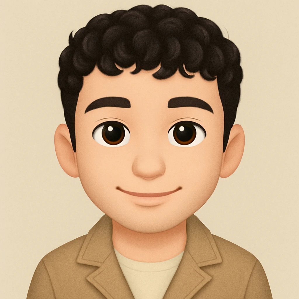 turn the second man in emoji style of the 1st image, match the facial features and clothes emoji