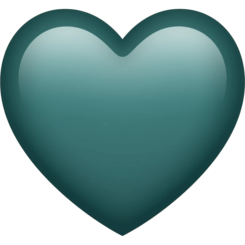 Corazón verde muy oscuro y un poco de azul emoji