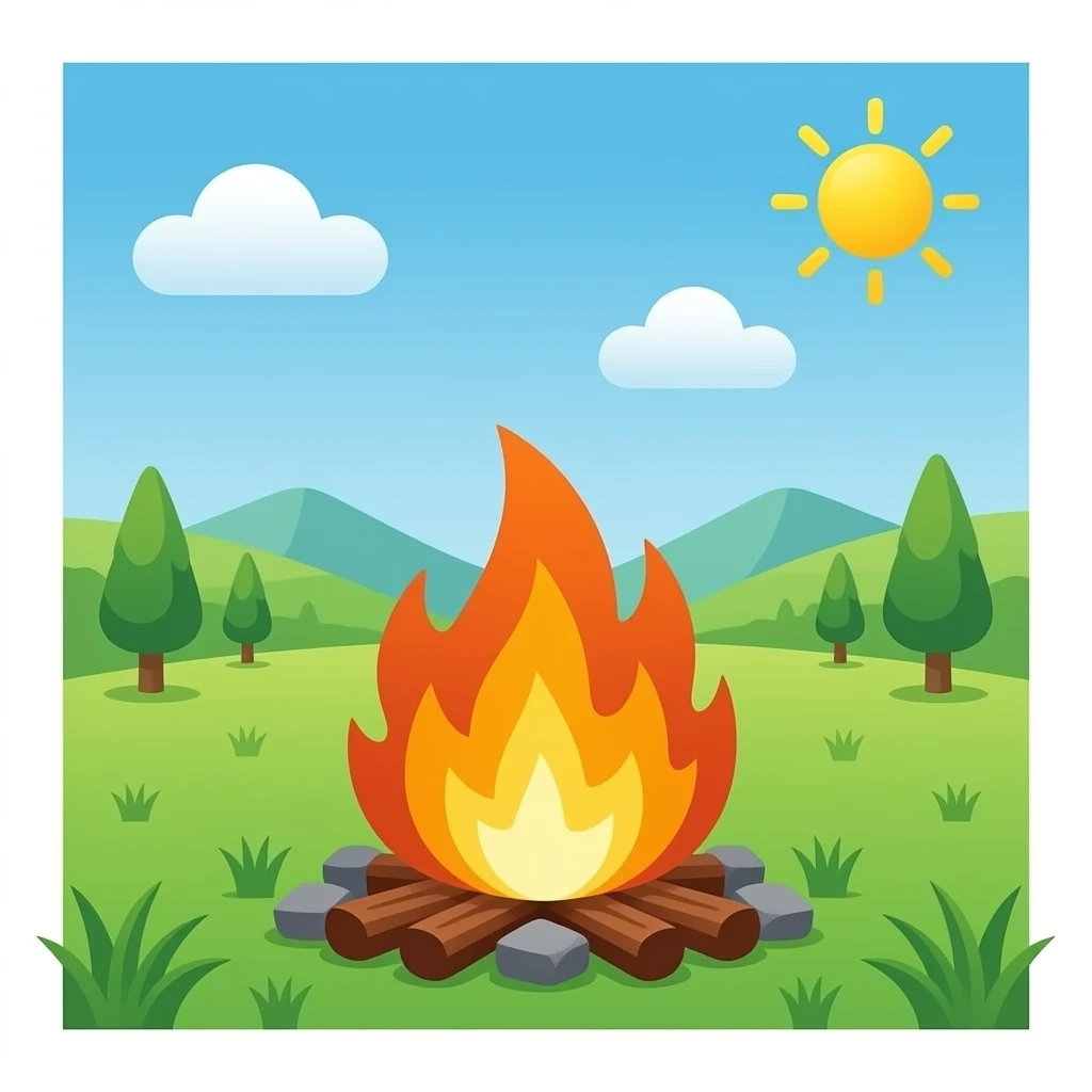 barbeque on fire emoji