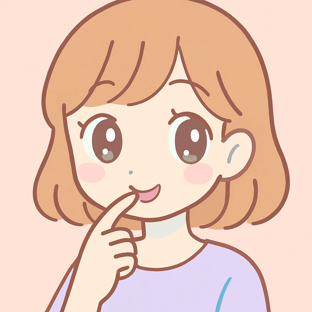woman biting her finger coquettishly, big eyes, playful expression, anime style, soft background emoji