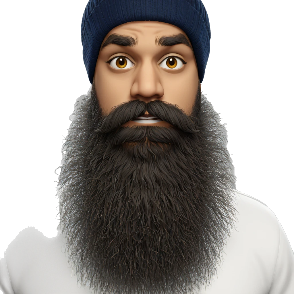 male portrait with beard emoji