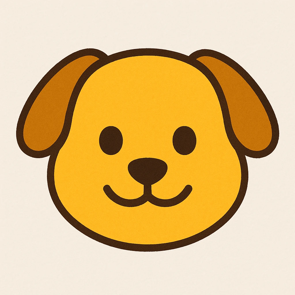 yellow dog face emoji emoji