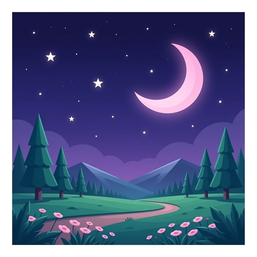 Pink stars pink moon emoji