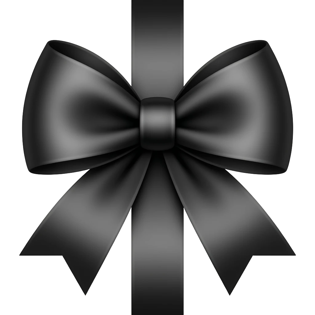 Black satin ribbon bow emoji