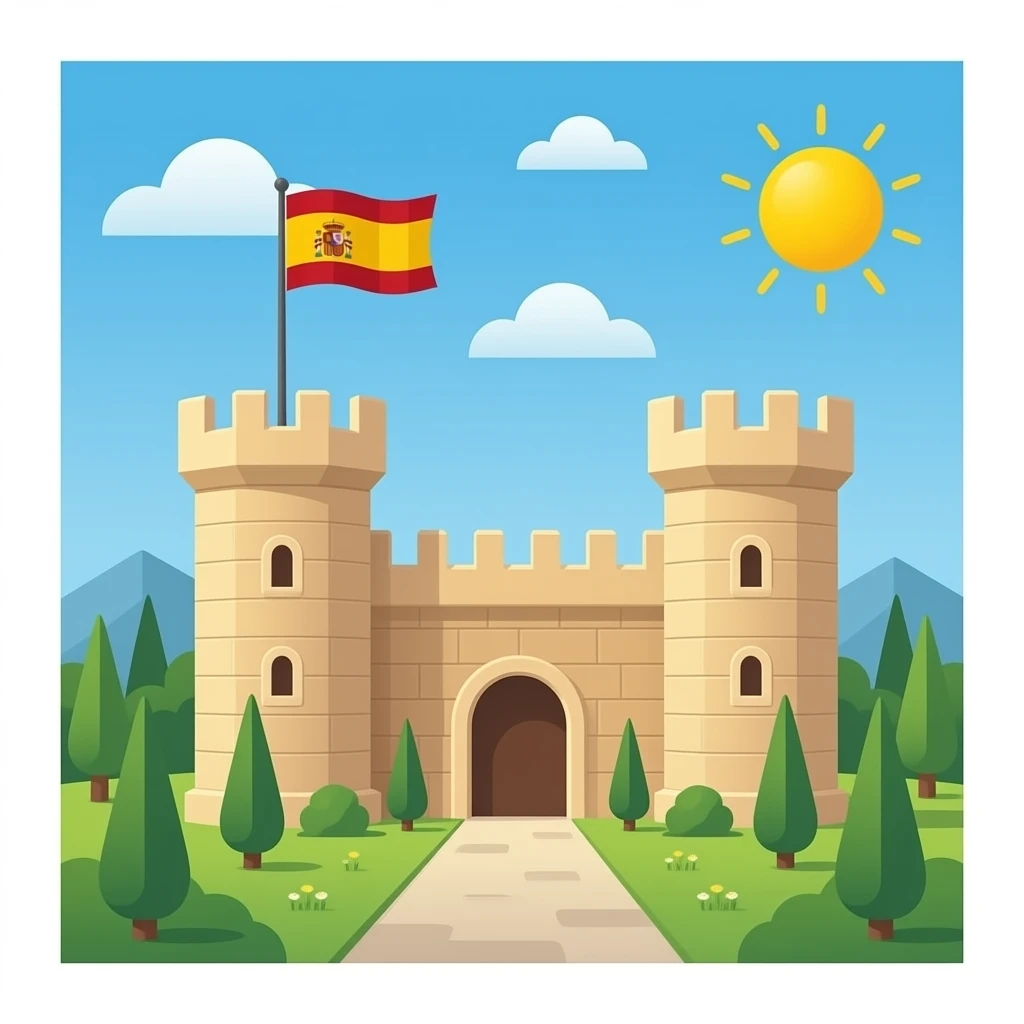 Torres de Serranos with spanish flag emoji
