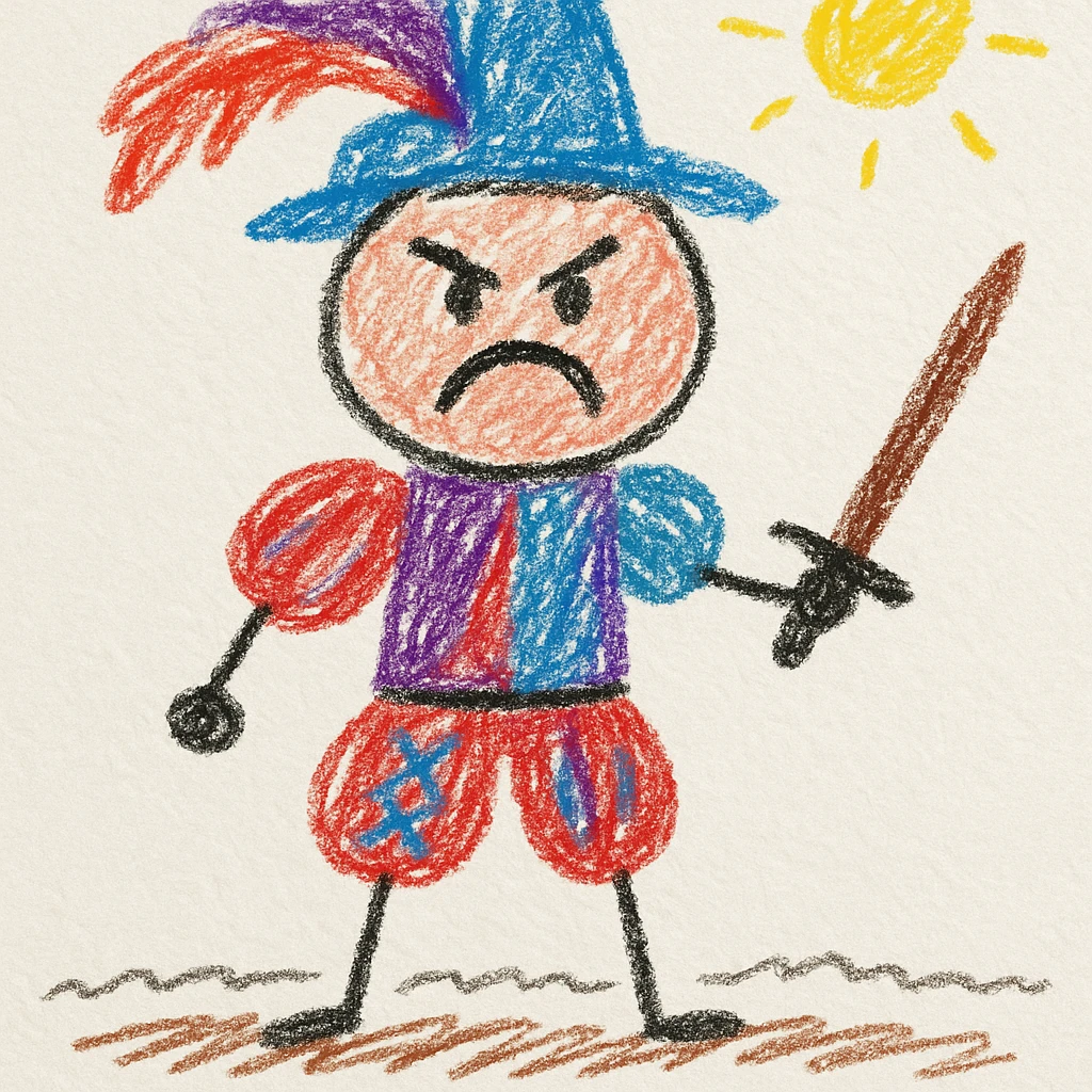 Landsknecht mercenary with an angry expression emoji