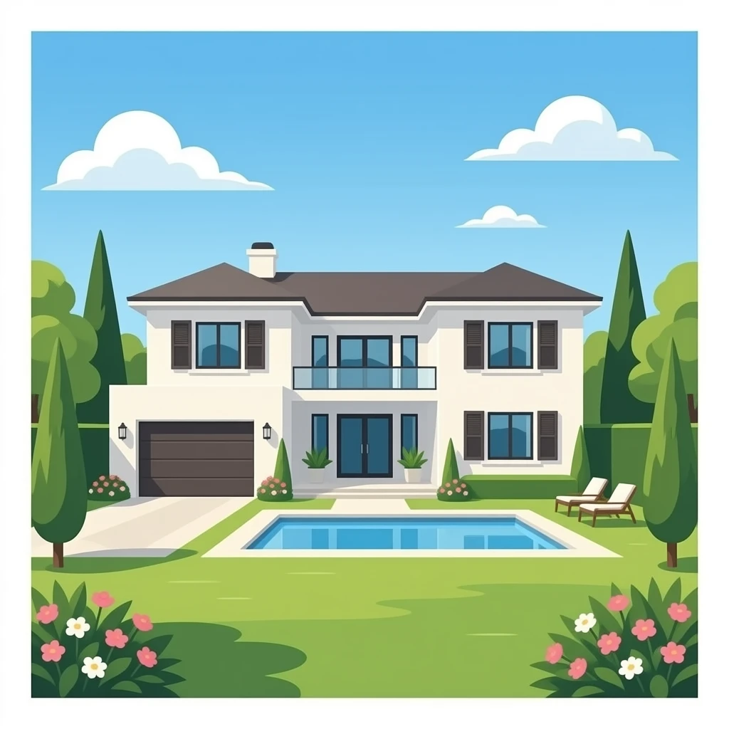 Celebrity modern mansion emoji