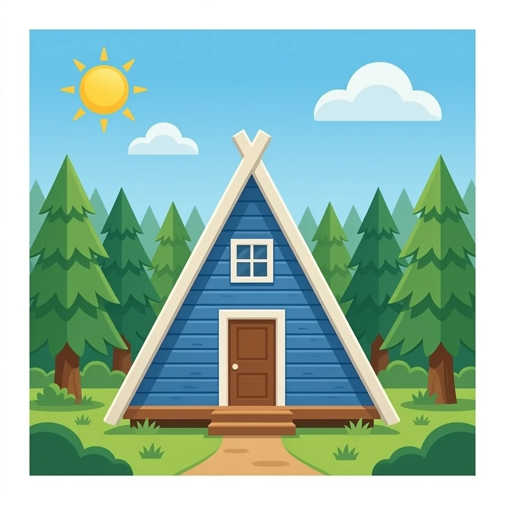 Blue Aframe in forest emoji