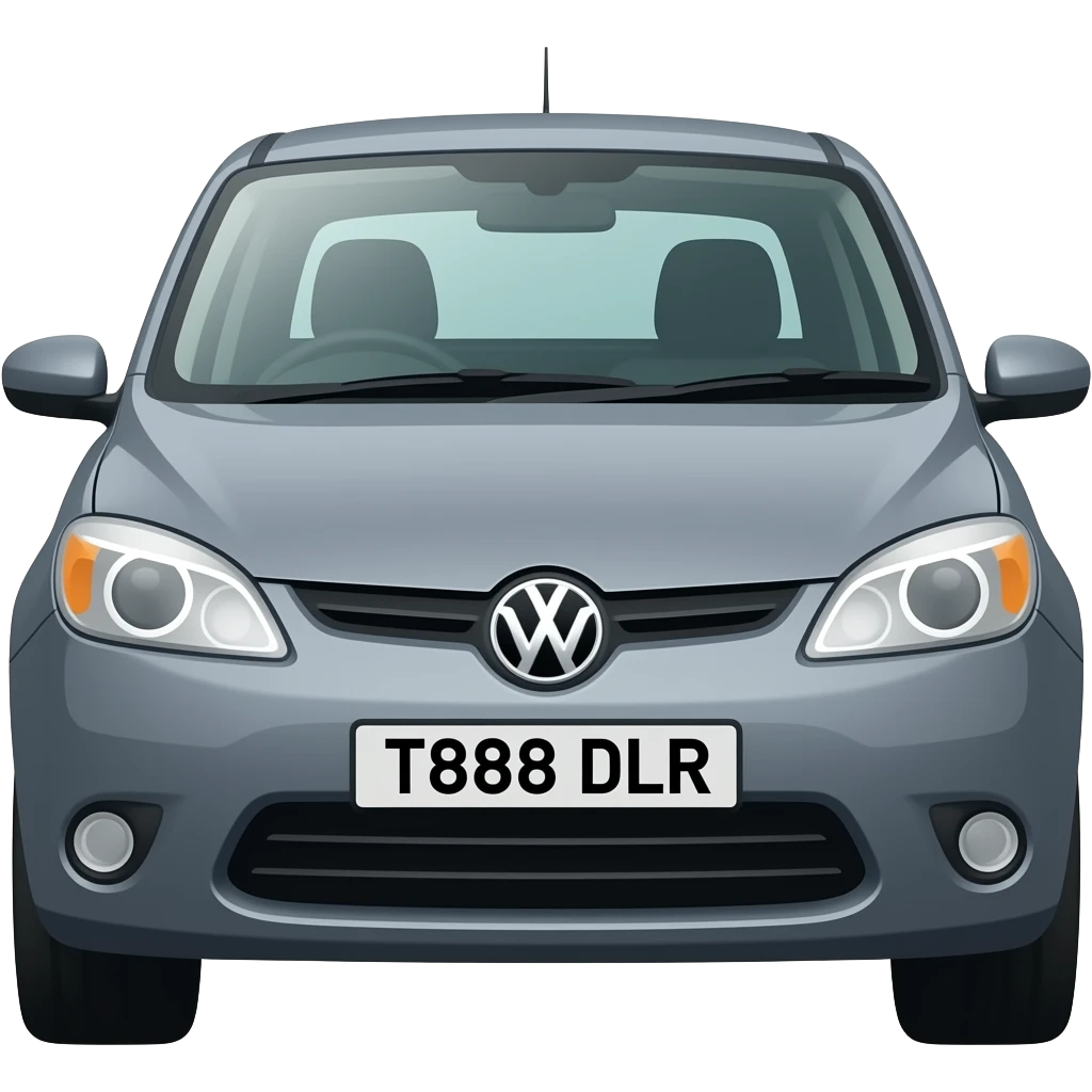 Grey car with a number plate plate T888 DLR emoji